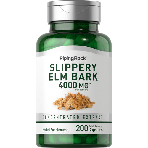 Slippery Elm Bark, 4000 mg (per serving), 200 Quick Release Capsules