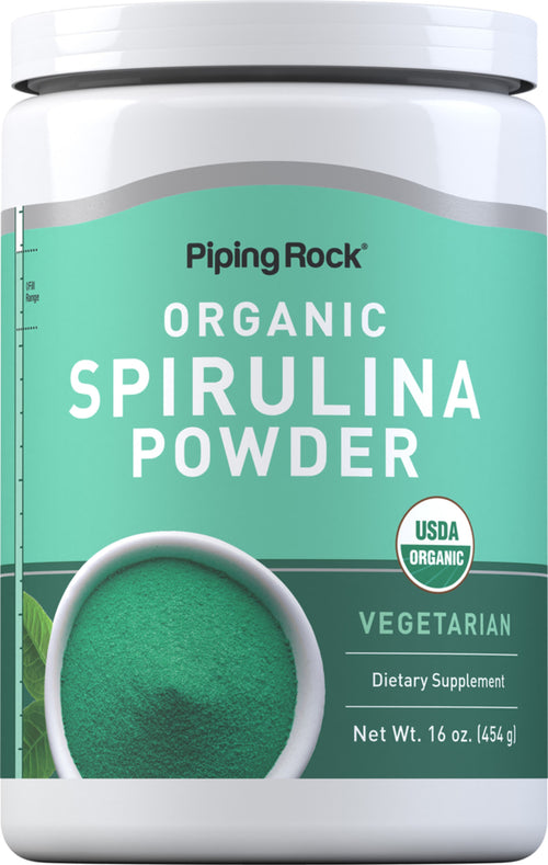 Spirulina Powder (Organic), 16 oz (454 g) Bottle