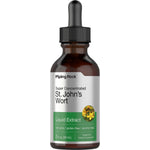 St. John's Wort Liquid Extract, 2 fl. oz. (59 mL), non-GMO, gluten-free, alcohol-free, vegetarian herbal supplement.