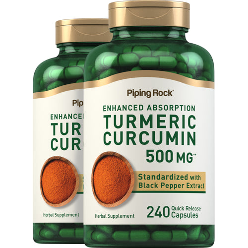 Standardized Turmeric Curcumin Complex, 500 mg, 240 Quick Release Capsules, 2  Bottles