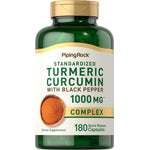 Standardized Turmeric Curcumin with Black Pepper 1000 mg Complex includes 180 quick release capsules.