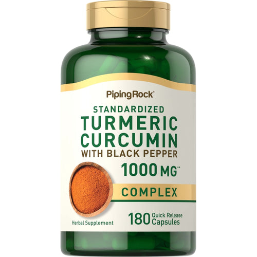 Standardized Turmeric Curcumin Complex w/ Black Pepper, 1000 mg, 180 Quick Release Capsules