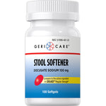 Geri-Care Stool Softener Docusate Sodium 100 mg, 100 Softgels. Compare to active ingredient in Colace Regular Strength.