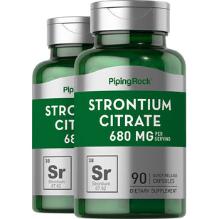Strontium Citrate, 680 mg (per serving), 90 Vegan Capsules, 2  Bottles