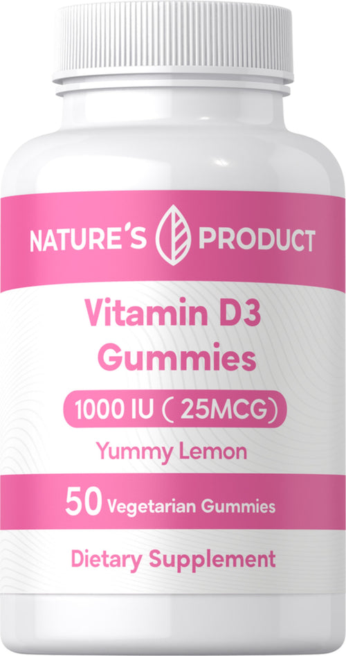 Sunny Gummies Vitamin D3 1,000 IU (Yummy Lemon), 50 Gummies