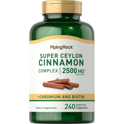 Super Ceylon Cinnamon Complex w/ Chromium & Biotin, 2500 mg (per serving), 240 Vegetarian Capsules