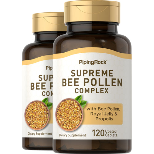 Supreme Bee Pollen Complex, 120 Coated Caplets, 2  Bottles