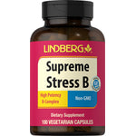 Lindberg Supreme Stress B High Potency B-Complex, Non-GMO, Gluten-Free, with 100 Vegetarian Capsules.