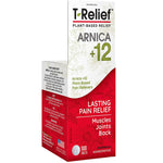 MediNatura T-Relief 100 Tablets with Arnica and 12 other ingredients for lasting pain relief in muscles, joints, and back.
