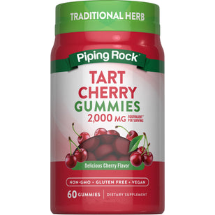 Tart Cherry (Delicious Cherry), 2000 mg (per serving), 60 Gummies