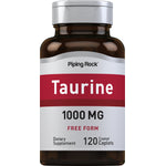 Taurine supplement with 1000 MG per caplet, 120 coated caplets in total.