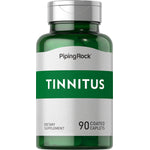 Tinnitus Dietary Supplement bottle containing 90 coated caplets.