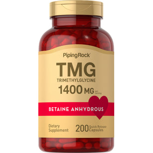 TMG (Trimethylglycine), 1400 mg (per serving), 200 Quick Release Capsules