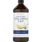Carlyle Organic Vegan Total Omega 3-6-9 liquid, 16 fl. oz. (473 mL), Cold Pressed, Solvent Free, USDA Organic Dietary Supplement