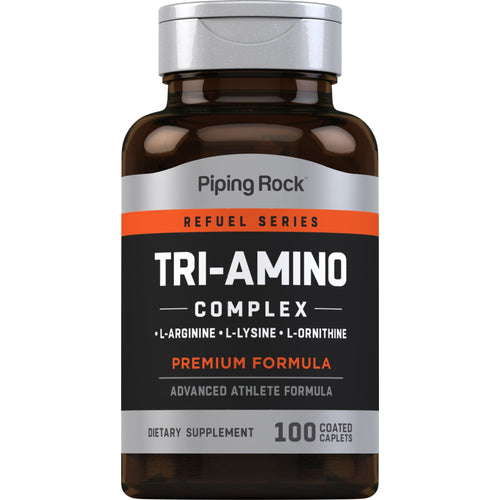 Tri Amino L-Arginine L-Ornithine L-Lysine, 100 Coated Caplets