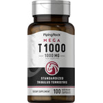 Mega T 1000 Standardized Tribulus Terrestris Supplement, 1000 mg per serving, 100 Quick Release Capsules.