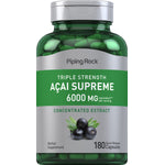 Triple Strength Acai Supreme 6000 MG equivalent** per serving Concentrated Extract Herbal Supplement, 180 Quick Release Capsules.