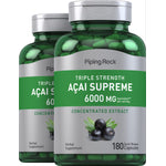 Acai Supreme Triple Strength 6000 MG per serving in 180 quick-release capsules.
