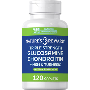 Triple Strength Glucosamine Chondroitin MSM Plus Turmeric, 120 Caplets
