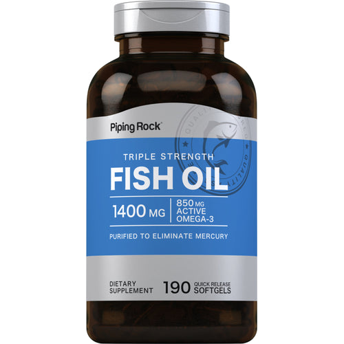 Triple Strength Omega-3 Fish Oil 1400 mg (850 mg Active Omega-3), 190 Quick Release Softgels