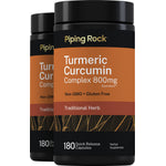 Turmeric Curcumin Complex 800 mg, 180 Quick Release Capsules, 2 bottles. Herbal Supplement for wellness.