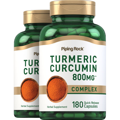 Turmeric Curcumin Complex, 800 mg, 180 Quick Release Capsules, 2  Bottles