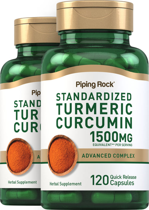 Turmeric Curcumin Standardized Advanced Complex, 1500 mg (per serving), 120 Quick Release Capsules, 2  Bottles