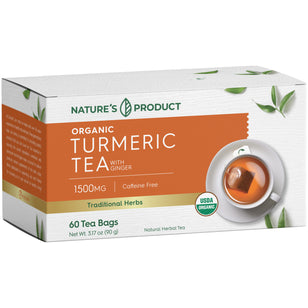 Turmeric Ginger Tea (Organic), 1500 mg, 60 Tea Bags