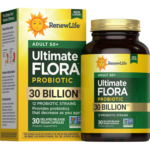 Ultimate Flora 50+ Probiotic 30 Billion, 30 Delayed Release Vegan Caps