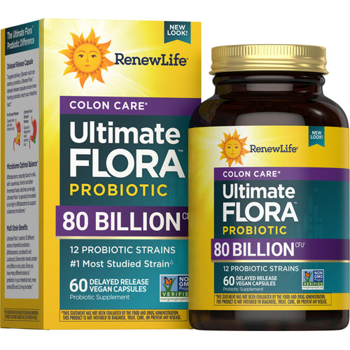 Ultimate Flora Colon Care Probiotic 80 Billion, 60 Delayed Release Vegan Caps