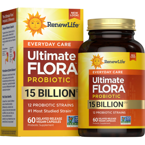 Ultimate Flora Everyday Care Probiotic 15 Billion, 60 Delayed Release Vegan Caps