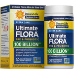 Ultimate FLORA PRE & PROBIOTIC Extra Care with 100 BILLION CFU in 30 delayed release vegan capsules.