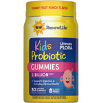 RenewLife Kids Probiotic Gummies with 1 Billion CFU, offering 30 vegan gummies in fruit punch flavor; gluten-free.