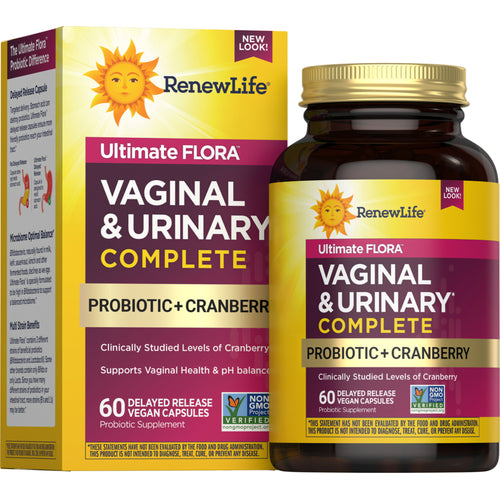 Ultimate Flora Vaginal & Urinary Complete + Probiotic & Cranberry, 60 Delayed Release Vegan Caps