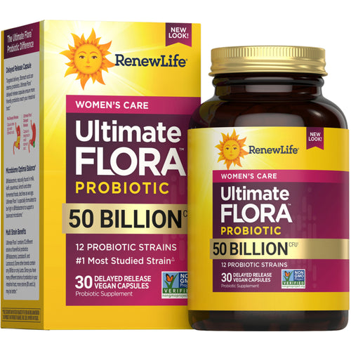 Ultimate Flora Women's Vaginal Care Probiotic 50 Billion, 30 Delayed Release Vegan Caps