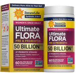 RenewLife Ultimate Flora Women's Once Daily Pre & Probiotic with 50 Billion CFU, 60 delayed release vegan capsules.