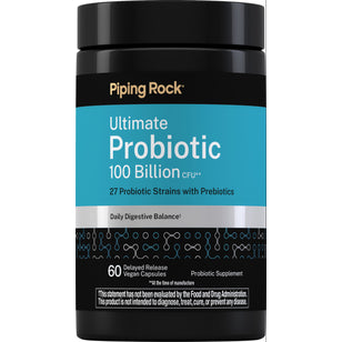 Ultimate Probiotic 27 Strains 100 Billion CFU plus Prebiotic, 60 Delayed Release Vegan Caps