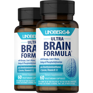 Ultra Brain Formula, 60 Vegetarian Capsules, 2  Bottles
