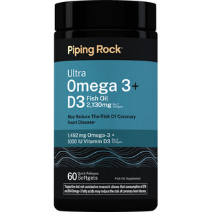 Ultra Omega 3 plus D3, 60 Quick Release Softgels