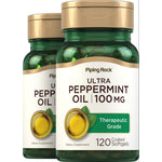 Ultra Peppermint Oil 100 mg with 120 coated softgels for digestive support and wellness.