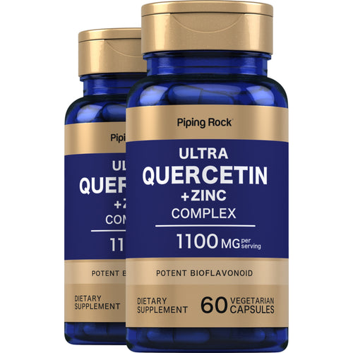 Ultra Quercetin plus Zinc Complex, 1100 mg (per serving), 60 Quick Release Capsules, 2  Bottles