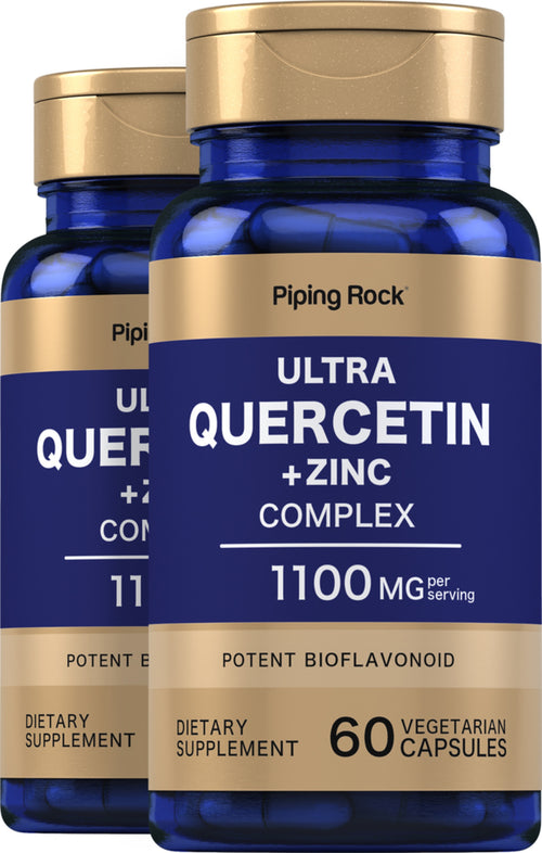 Ultra Quercetin plus Zinc Complex, 1100 mg (per serving), 60 Vegetarian Capsules, 2  Bottles