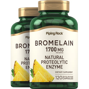 Ultra Strength Bromelain, 1700 mg (per serving), 120 Quick Release Capsules, 2  Bottles