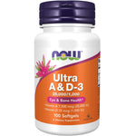 NOW Ultra A & D-3 contains 25,000 IU Vitamin A and 1,000 IU Vitamin D. The bottle includes 100 softgels.