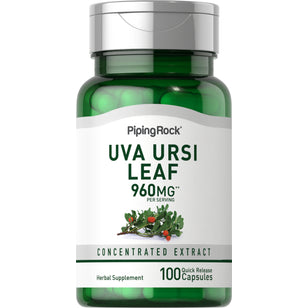 Uva Ursi Leaf (Bearberry), 960 mg (per serving), 100 Quick Release Capsules