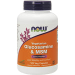 Bottle of Vegetarian Glucosamine & MSM, containing 120 vegetable capsules.