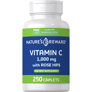Vitamin C 1000 mg with Rosehips, 250 Caplets