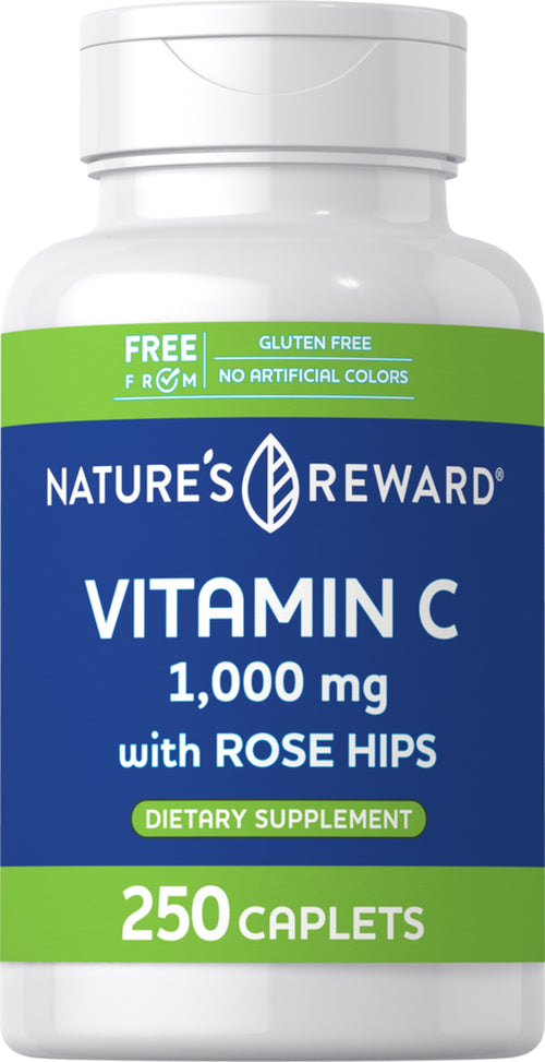 Vitamin C 1000 mg with Rosehips, 250 Caplets