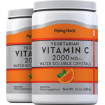 Vegetarian Vitamin C crystals, 2000 MG per serving, in a water-soluble 24 oz (680 g) container.