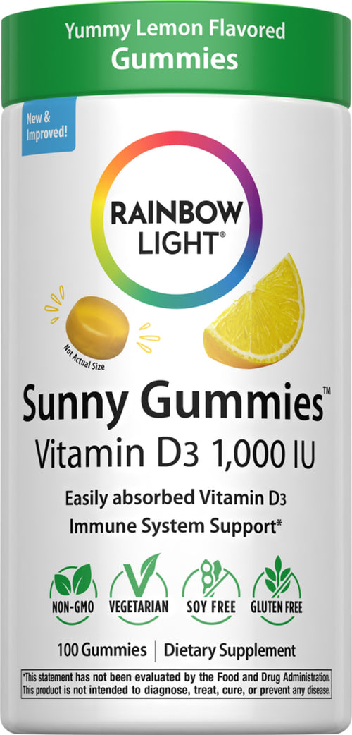 Vitamin D3 1,000 IU (Yummy Lemon), 100 Gummies